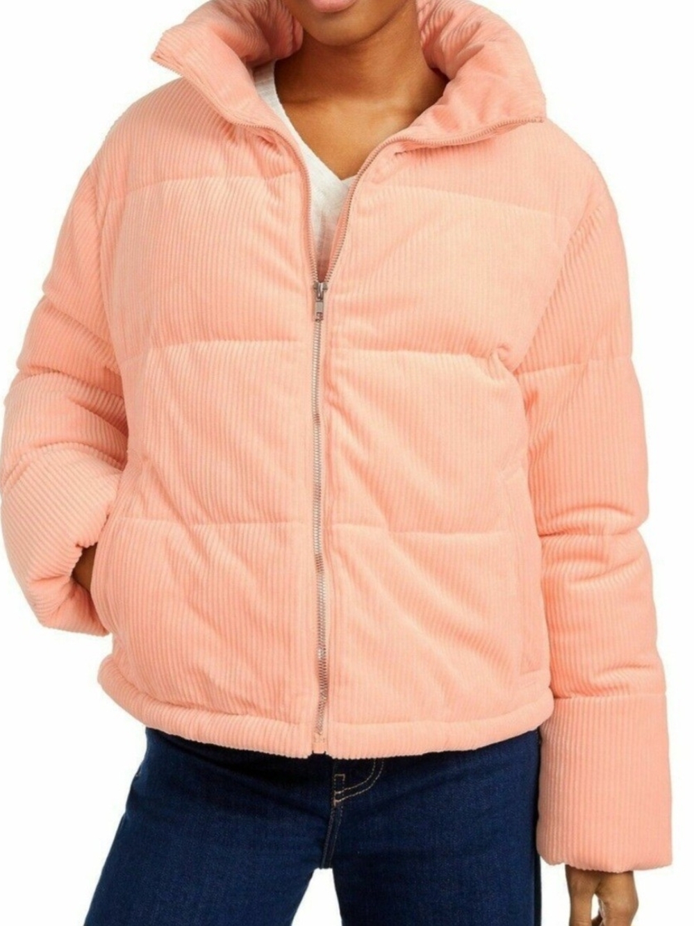 Collection B Cropped Corduroy Puffer Coat